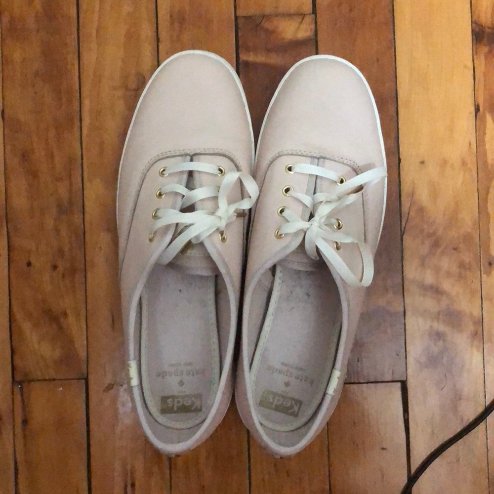 Kate Spade leather sneakers with ribbon laces